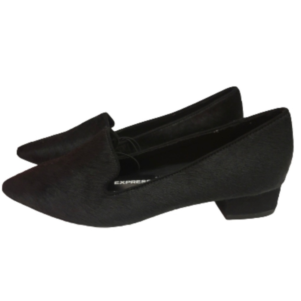 Express Calf Hair Pointed Toe Flats 8